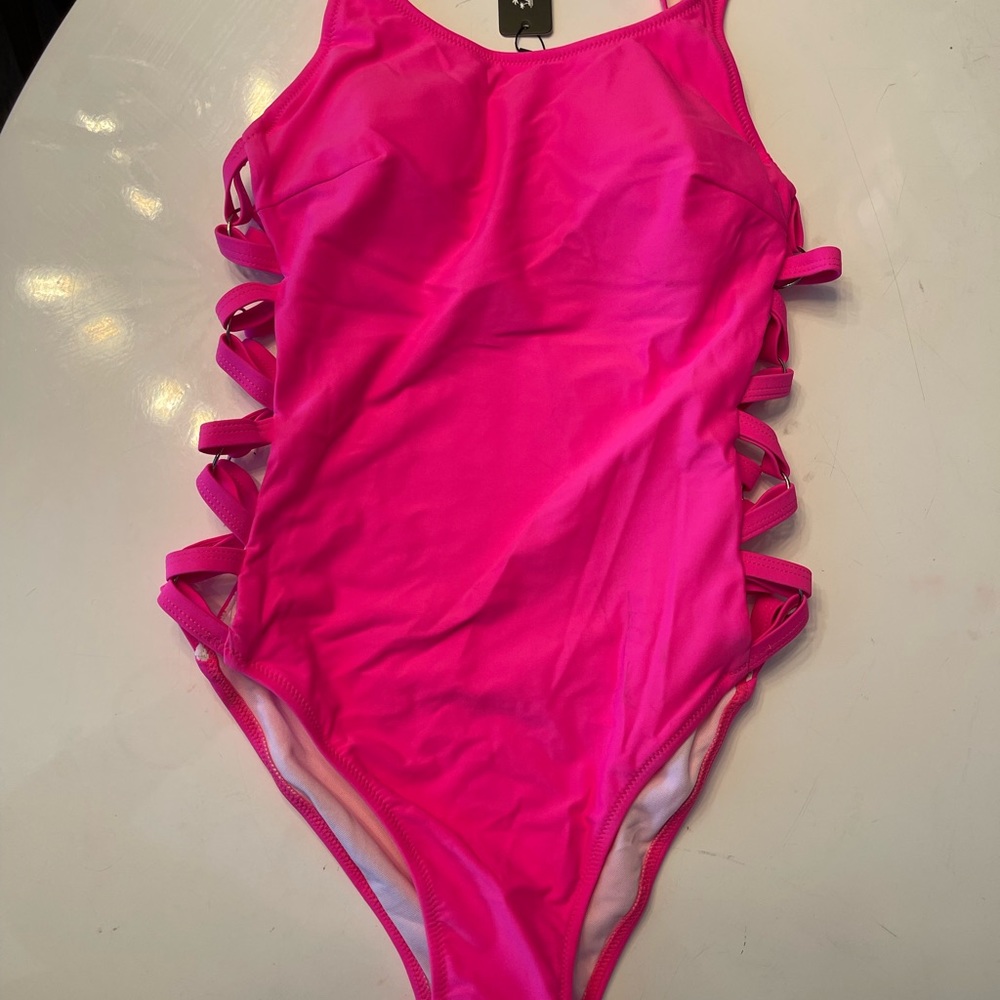 🐼NWT TEMPT ME HOT PINK ONE PIECE, Large - Picture 4 of 5